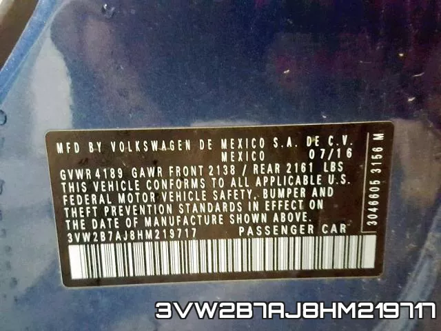 3VW2B7AJ8HM219717