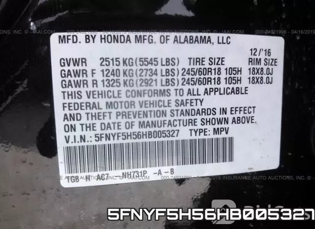 5FNYF5H56HB005327