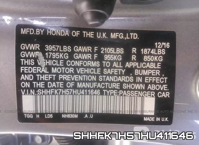 SHHFK7H57HU411646