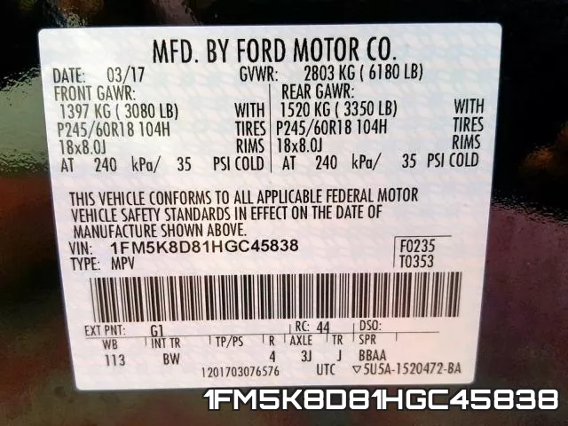 1FM5K8D81HGC45838