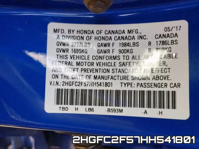 2HGFC2F57HH541801