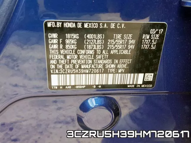 3CZRU5H39HM720617