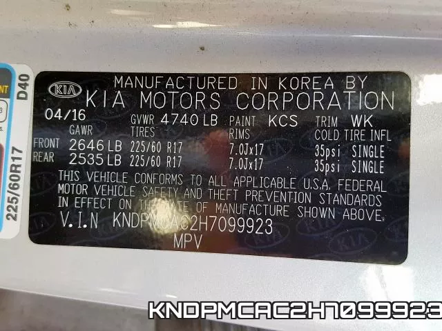 KNDPMCAC2H7099923