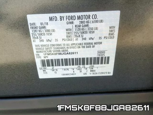 1FM5K8F88JGA82611