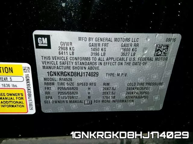 1GNKRGKD8HJ174029