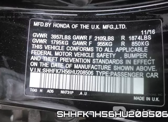 SHHFK7H56HU208506
