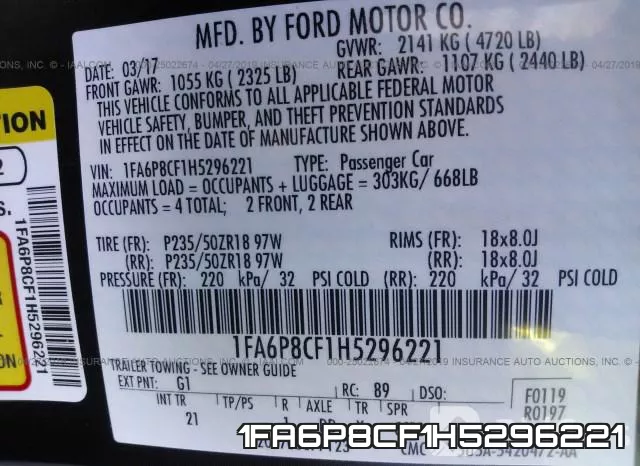 1FA6P8CF1H5296221