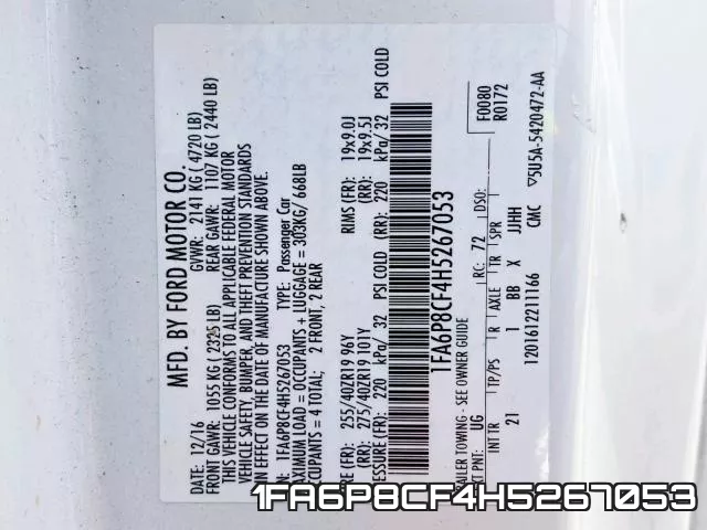 1FA6P8CF4H5267053