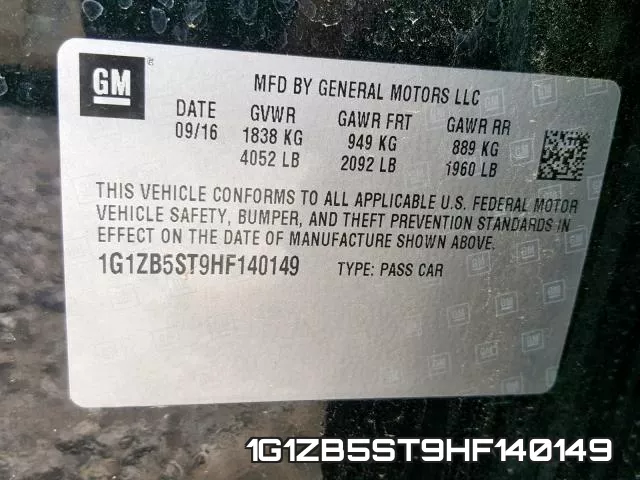 1G1ZB5ST9HF140149