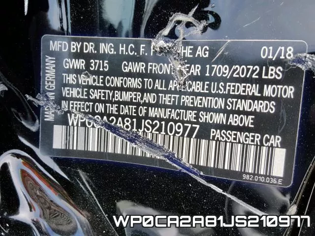 WP0CA2A81JS210977