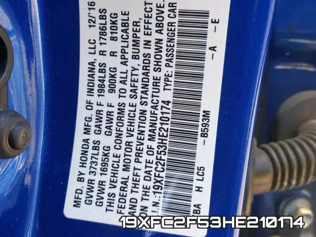 19XFC2F53HE210174