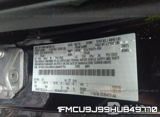 1FMCU9J99HUB49770