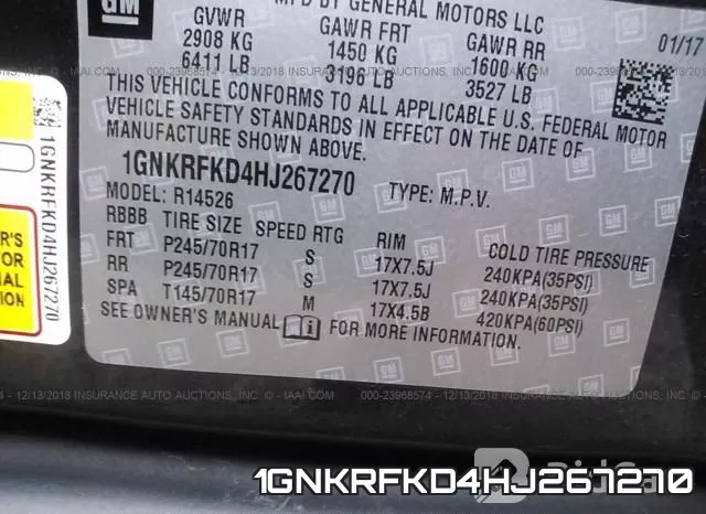 1GNKRFKD4HJ267270
