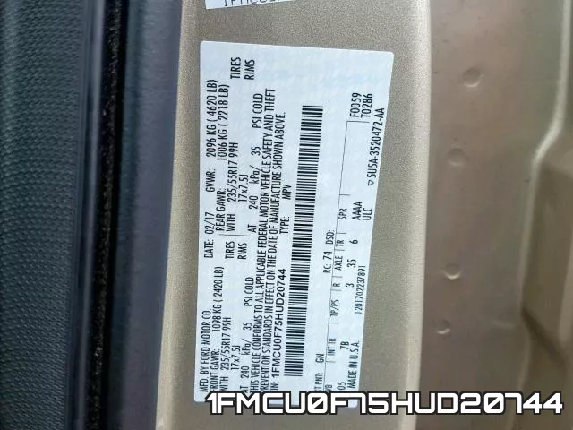 1FMCU0F75HUD20744