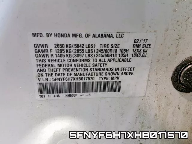 5FNYF6H7XHB017570