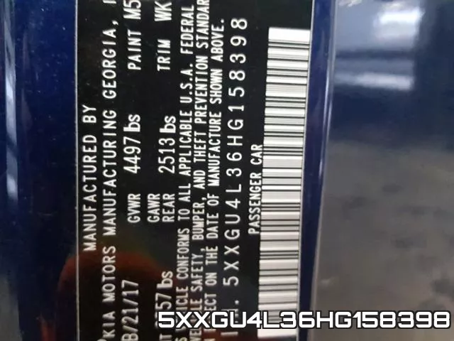5XXGU4L36HG158398