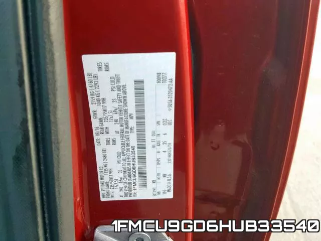 1FMCU9GD6HUB33540