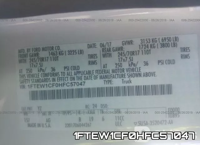 1FTEW1CF0HFC57047