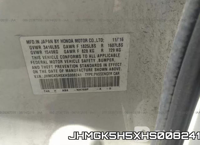 JHMGK5H5XHS008241