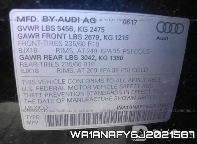 WA1ANAFY6J2021587