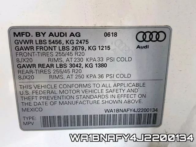 WA1BNAFY4J2200134