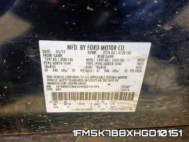 1FM5K7B8XHGD10151