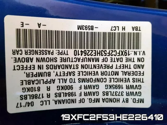 19XFC2F53HE226410