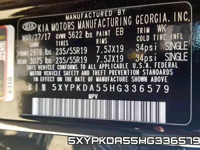5XYPKDA55HG336579