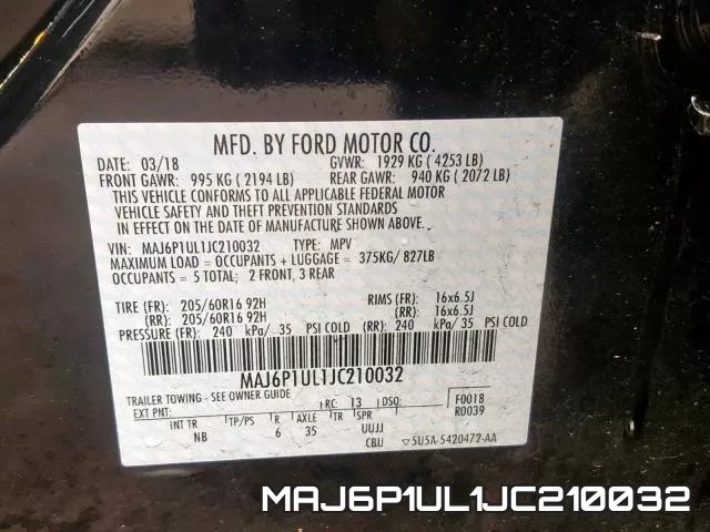 MAJ6P1UL1JC210032