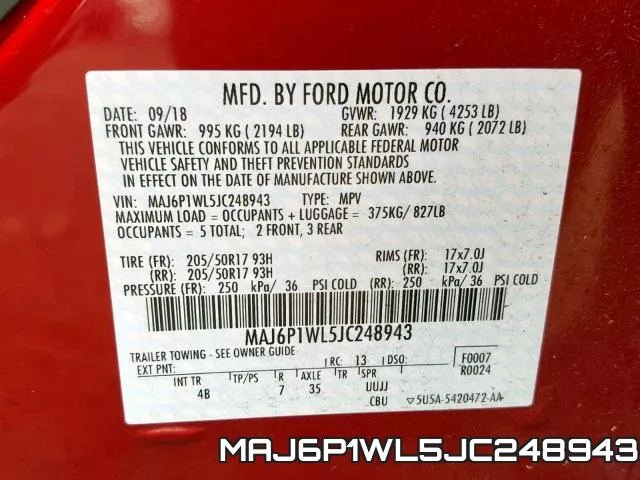 MAJ6P1WL5JC248943