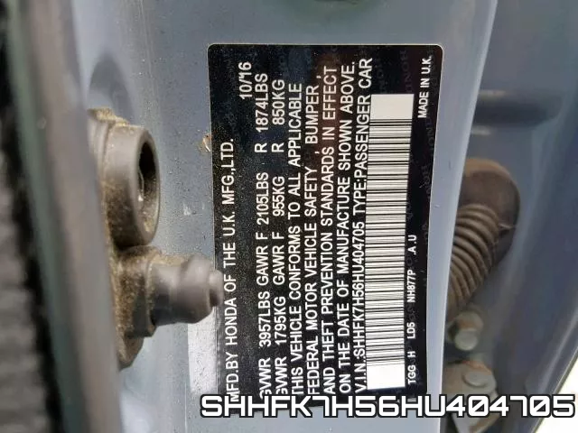 SHHFK7H56HU404705