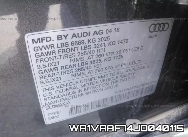 WA1VAAF74JD040115