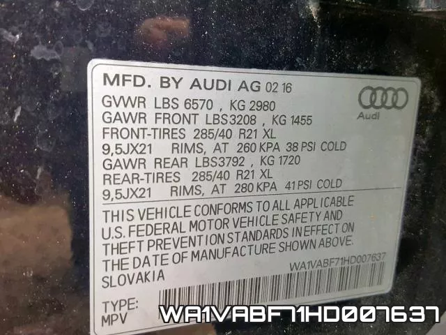 WA1VABF71HD007637