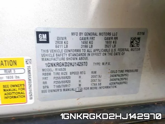 1GNKRGKD2HJ142970