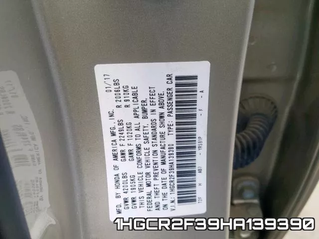 1HGCR2F39HA139390