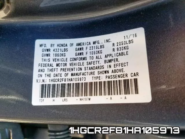 1HGCR2F81HA105973