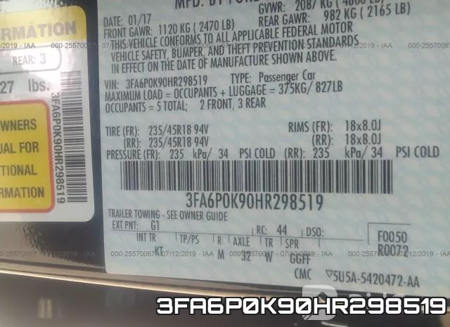 3FA6P0K90HR298519