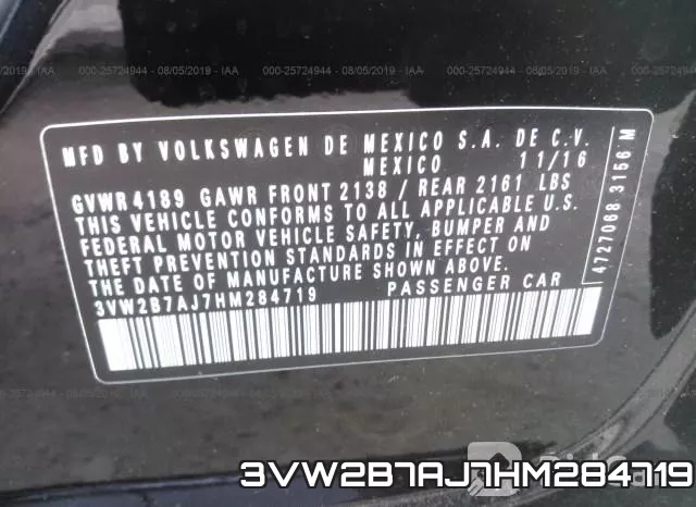 3VW2B7AJ7HM284719