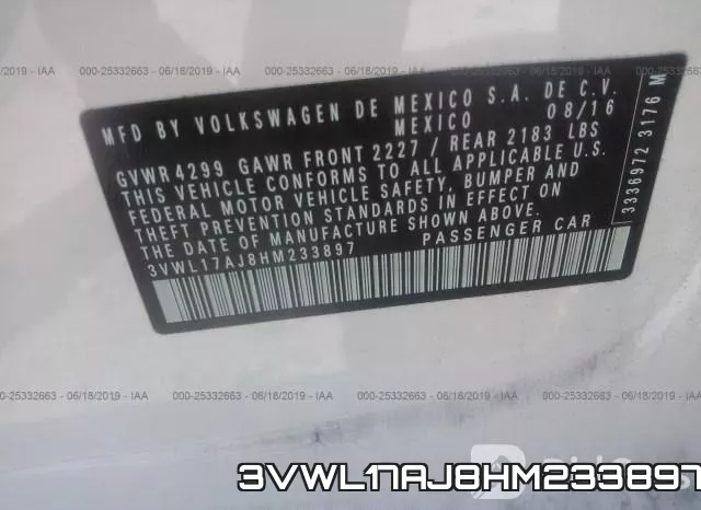 3VWL17AJ8HM233897