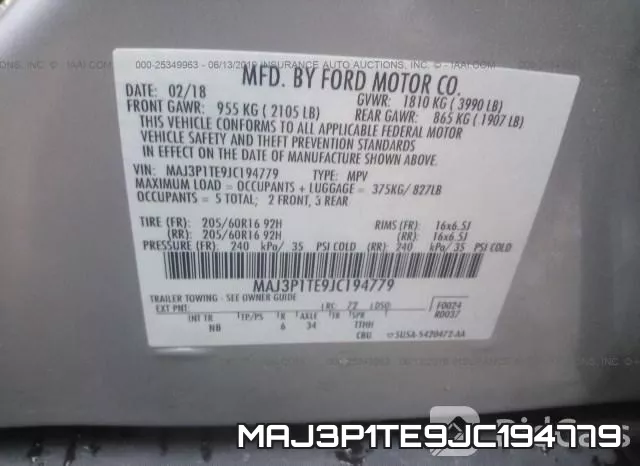 MAJ3P1TE9JC194779