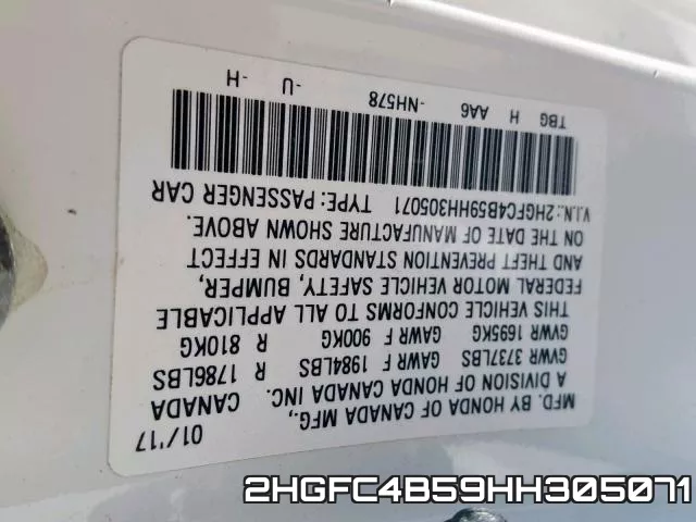 2HGFC4B59HH305071