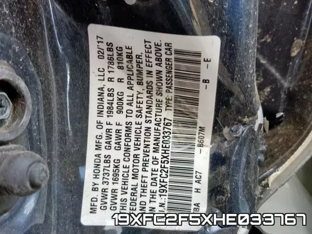 19XFC2F5XHE033767