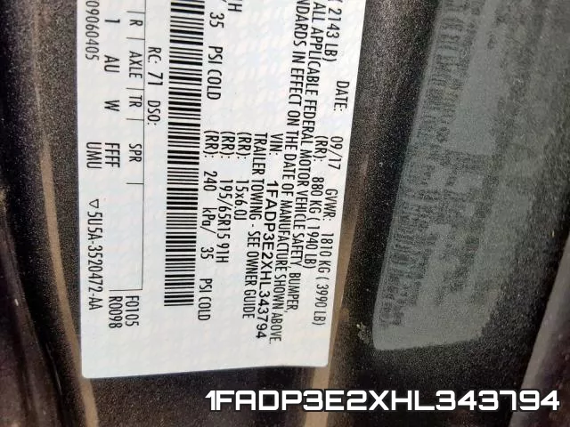 1FADP3E2XHL343794