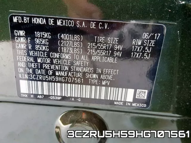3CZRU5H59HG707561