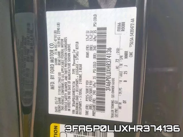 3FA6P0LUXHR374136