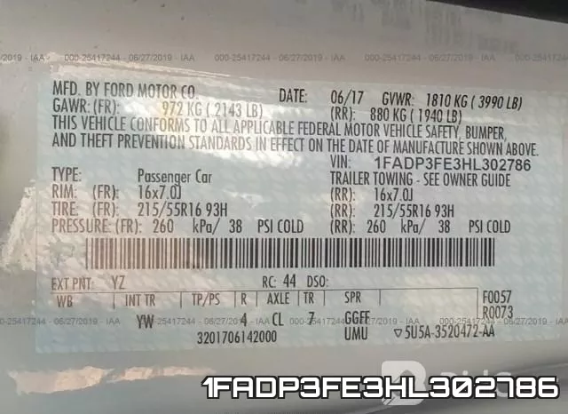 1FADP3FE3HL302786