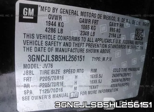 3GNCJLSB5HL256151