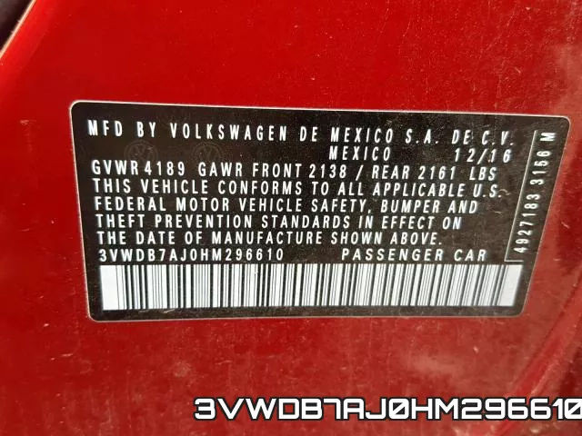 3VWDB7AJ0HM296610