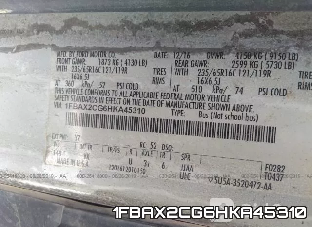1FBAX2CG6HKA45310