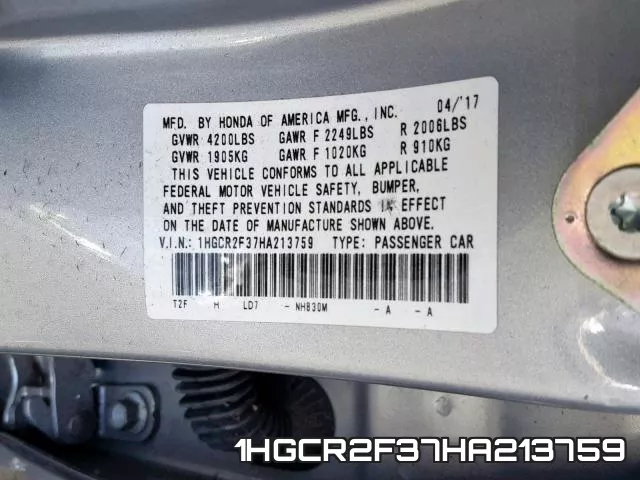 1HGCR2F37HA213759